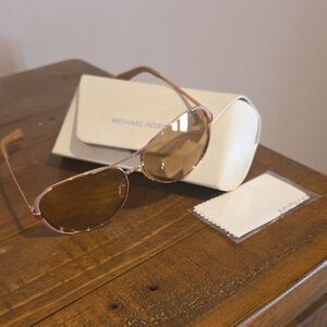 MK Rose Gold Aviator Sunglasses